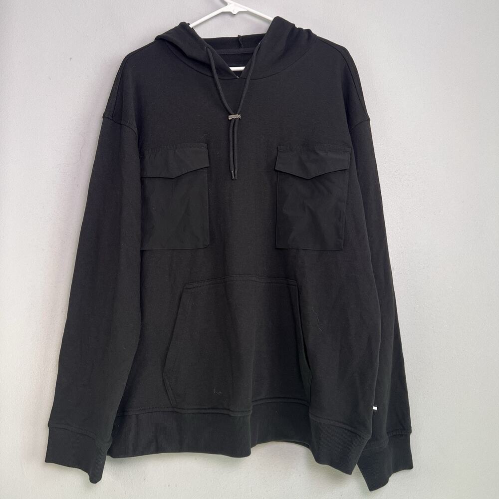 Edgar & Ash Men's Oversized Fit Hooded Sweatshirt Black Sz XL Street wear Boho